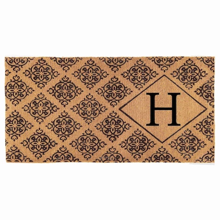 Monogram Door Mat, Black, Natural, 36 in W x 72 in L
